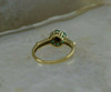 10K Yellow Gold Emerald Rosette and Diamond Accent Ring Size 6.75 Circa 1980