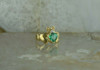 10K Yellow Gold Claddagh Green Cubic Zirconia Ring Size 5.75