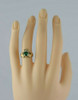 10K Yellow Gold Claddagh Green Cubic Zirconia Ring Size 5.75