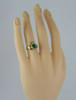 10K Yellow Gold Claddagh Green Cubic Zirconia Ring Size 5.75