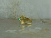 10K Yellow Gold Claddagh Green Cubic Zirconia Ring Size 5.75