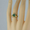 10K Yellow Gold Claddagh Green Cubic Zirconia Ring Size 5.75