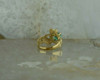 10K Yellow Gold Claddagh Green Cubic Zirconia Ring Size 5.75