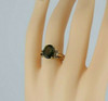 10K Yellow Gold Green Tourmaline and Diamond Cocktail Ring Size 7 Circa 1970