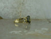 10K Yellow Gold Green Tourmaline and Diamond Cocktail Ring Size 7 Circa 1970