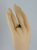 10K Yellow Gold Green Tourmaline and Diamond Cocktail Ring Size 7 Circa 1970