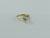 14K Yellow gold Crystal Solitaire Ring Size 6.5 Circa 1990