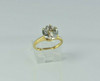 14K Yellow gold Crystal Solitaire Ring Size 6.5 Circa 1990