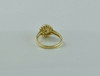 14K Yellow Gold White Pearl and Diamond Halo Ring Size 6.5 Circa 1970