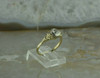 14K Yellow and White Gold European Art Deco Crystal Ring Size 6.25 Circa 1930