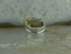 14K Yellow Gold & Sterling Silver Blue Topaz and Sapphire Modernist Ring Size 7