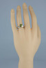 14K Yellow Gold and Sterling Silver Peridot Modernist Ring Size 6.25