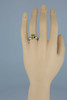 14K Yellow Gold and Sterling Silver Peridot Modernist Ring Size 6.25