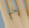 14K White and Yellow Gold European Crystal Deco Ring Size 7.25 Circa 1930