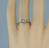 14K White Gold Crystal Solitaire European Art Deco Ring Size 7 Circa 1930