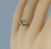 14K White Gold Crystal Solitaire European Art Deco Ring Size 7 Circa 1930