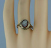 14K Yellow Gold Hardstone Filigree Cameo Ring Size 7.5