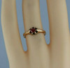 Vintage 10K Yellow Gold Ruby Ring Belcher Setting Size 5.75 Circa 1940