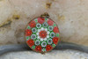 Vermeil Murano Glass Millefiori Disk Pendant