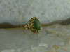 10K YG Nephrite Jade Ring Medium Dome Green Cabochon Size 4.25 Circa 1960