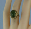 10K YG Nephrite Jade Ring Medium Dome Green Cabochon Size 4.25 Circa 1960