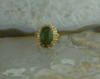 10K YG Nephrite Jade Ring Medium Dome Green Cabochon Size 4.25 Circa 1960