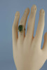 10K YG Nephrite Jade Ring Medium Dome Green Cabochon Size 4.25 Circa 1960