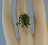 10K YG Nephrite Jade Ring Medium Dome Green Cabochon Size 4.25 Circa 1960