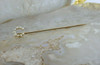 Vintage 14K Yellow Gold White Pearl Horseshoe Stick Pin Circa 1950