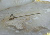 Vintage 14K Yellow Gold Pearl Wishbone Stick Pin Circa 1950