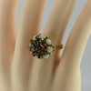 Vintage 14K Yellow Gold Ruby and Crystal Opal Cocktail Ring Size 6.25 Circa 1950