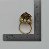 Vintage 14K Yellow Gold Ruby and Crystal Opal Cocktail Ring Size 6.25 Circa 1950