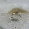 14K White Gold Diamond Princess Checkerboard Ring Size 8.5, Circa 1990