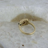 14K Yellow Gold D Shaped Custom Sapphire and Diamond Ring Size 7