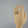 14K Yellow Gold Quartz and Diamond Ring Size 6.75 Circa 1970