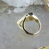 14K Yellow Gold Quartz and Diamond Ring Size 6.75 Circa 1970