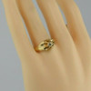 14K Yellow Gold Art Nouveau Style Diamond Solitaire Size 10 Circa 1970