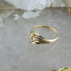 14K Yellow Gold Art Nouveau Style Diamond Solitaire Size 10 Circa 1970