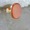 10K Yellow Gold Carnelian Ring Bezel Set Size 7.75 Circa 1970