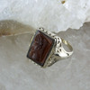 14K White Gold Art Deco Carnelian Cameo Maiden Head Ring Size 6 Circa 1930