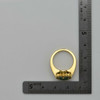 18K Yellow Gold Emerald and Cubic Zirconia Halo Ring Size 5.5 Circa 1970