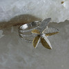 18K White Gold Modernist White and Canary Diamond Flower Ring Size 6 Circa 1990