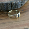 Men's 10K Yellow Gold Sapphire and Diamond Ring, 1/2 ct., Ring Size 11.25