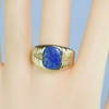 14K Yellow Gold Chilean Lapis and Diamond Ring Size 10.5