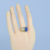 14K Yellow Gold Chilean Lapis and Diamond Ring Size 10.5