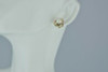 Vintage 14K Yellow Gold 6mm Pearl Studs Gold Trefoil Structure Circa 1960