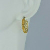 14K YG 2ct tw Citrine Hoop Earrings Locking Hinged Lever Post Circa 1990