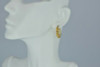 14K YG 2ct tw Citrine Hoop Earrings Locking Hinged Lever Post Circa 1990