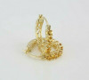 14K YG 2ct tw Citrine Hoop Earrings Locking Hinged Lever Post Circa 1990