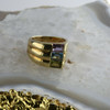 14K YG Multicolor Stone Ring Peridot Topaz Amethyst Size 5 7/8 Circa 1970